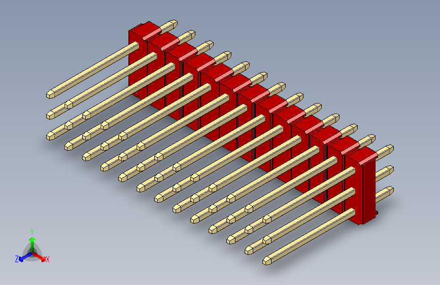 彩色公头100mil（2.54mm）系列-DS1021_red_3x13p_100mil_Type5_rev1.0