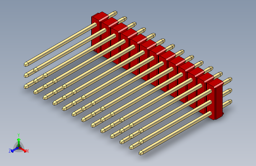 彩色公头100mil（2.54mm）系列-DS1021_red_3x13p_100mil_Type19_rev1.0