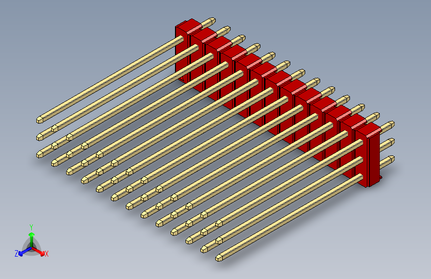 彩色公头100mil（2.54mm）系列-DS1021_red_3x13p_100mil_Type43_rev1.0