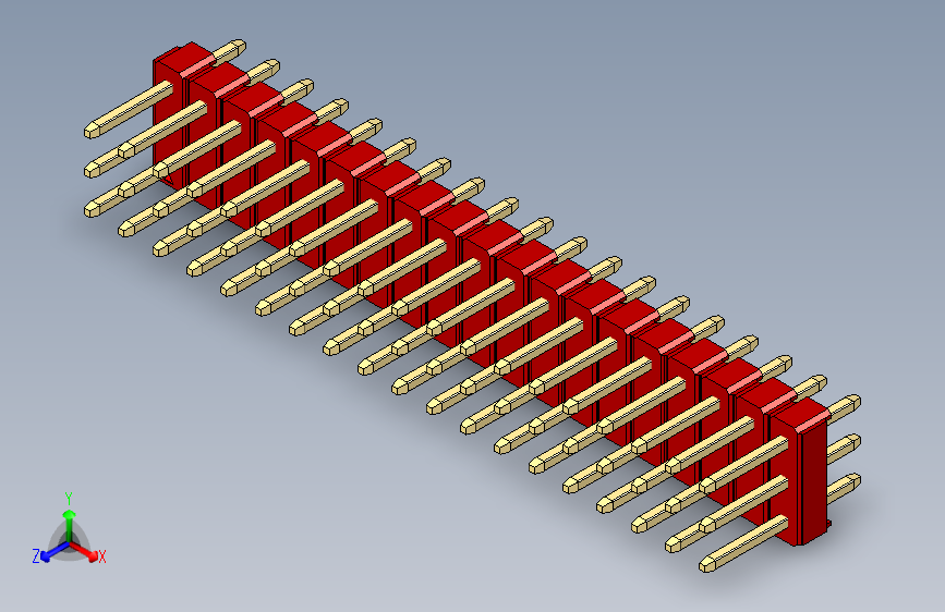 彩色公头100mil（2.54mm）系列-DS1021_red_3x19p_100mil_Type1_rev1.0