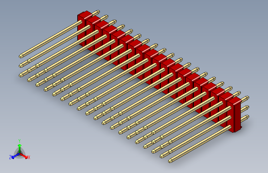 彩色公头100mil（2.54mm）系列-DS1021_red_3x19p_100mil_Type19_rev1.0