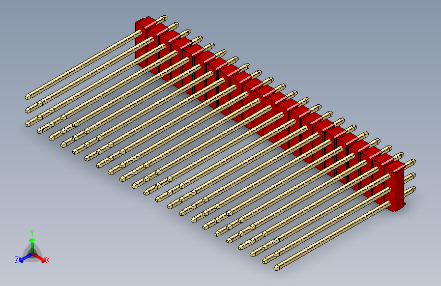 彩色公头100mil（2.54mm）系列-DS1021_red_3x22p_100mil_Type43_rev1.0