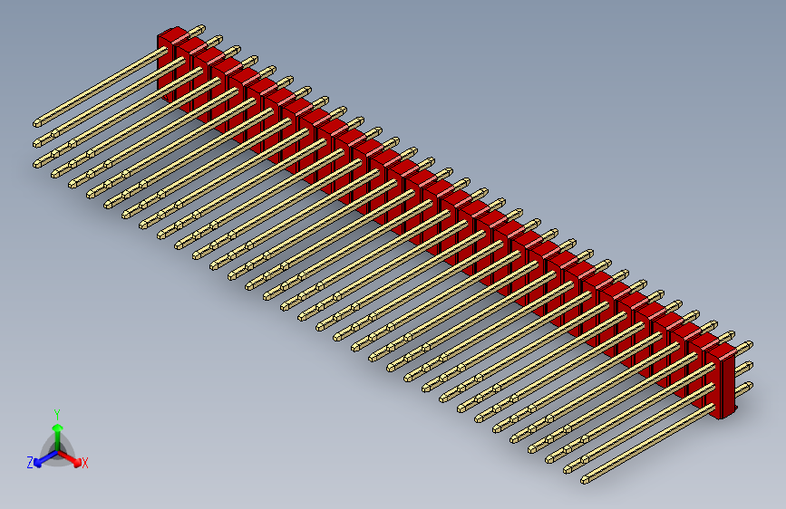 彩色公头100mil（2.54mm）系列-DS1021_red_3x32p_100mil_Type19_rev1.0