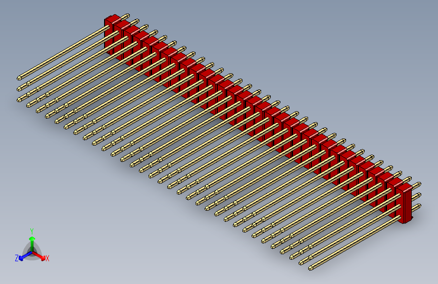 彩色公头100mil（2.54mm）系列-DS1021_red_3x32p_100mil_Type43_rev1.0