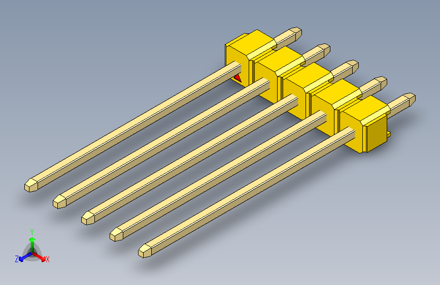 彩色公头100mil（2.54mm）系列-DS1021_yellow_1x05p_100mil_Type19_rev1.0