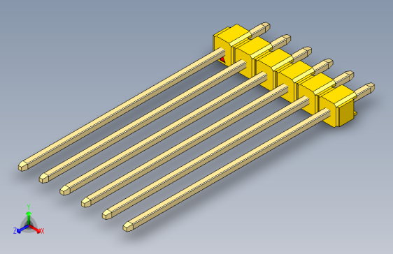 彩色公头100mil（2.54mm）系列-DS1021_yellow_1x06p_100mil_Type43_rev1.0