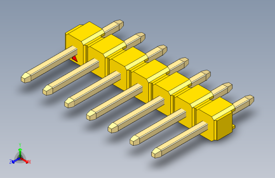 彩色公头100mil（2.54mm）系列-DS1021_yellow_1x07p_100mil_Type1_rev1.0