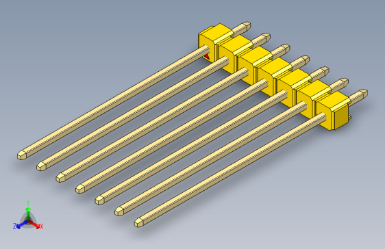 彩色公头100mil（2.54mm）系列-DS1021_yellow_1x07p_100mil_Type43_rev1.0