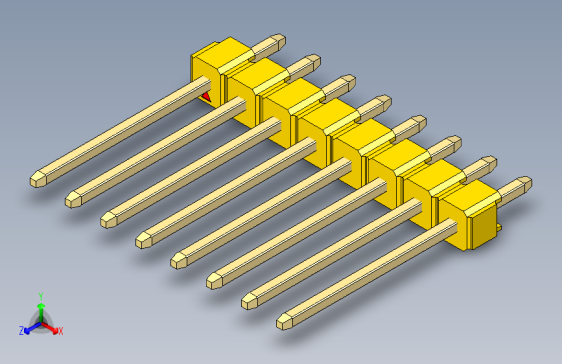 彩色公头100mil（2.54mm）系列-DS1021_yellow_1x08p_100mil_Type5_rev1.0