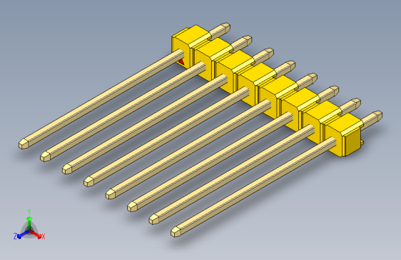 彩色公头100mil（2.54mm）系列-DS1021_yellow_1x08p_100mil_Type19_rev1.0
