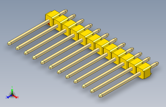 彩色公头100mil（2.54mm）系列-DS1021_yellow_1x12p_100mil_Type5_rev1.0