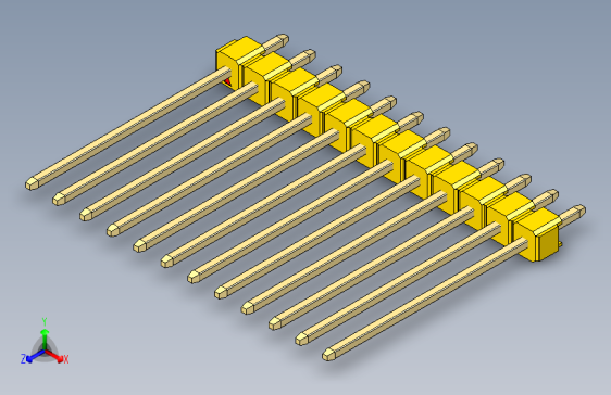 彩色公头100mil（2.54mm）系列-DS1021_yellow_1x12p_100mil_Type19_rev1.0