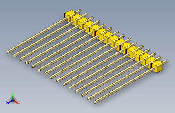 彩色公头100mil（2.54mm）系列-DS1021_yellow_1x15p_100mil_Type43_rev1.0