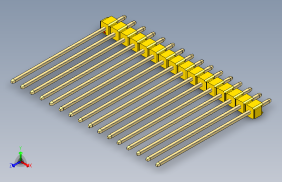 彩色公头100mil（2.54mm）系列-DS1021_yellow_1x16p_100mil_Type43_rev1.0