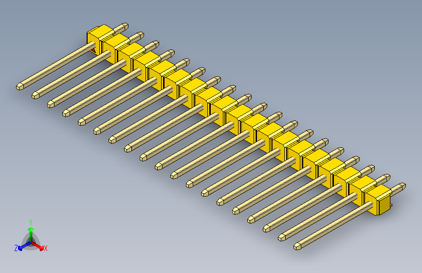 彩色公头100mil（2.54mm）系列-DS1021_yellow_1x19p_100mil_Type5_rev1.0