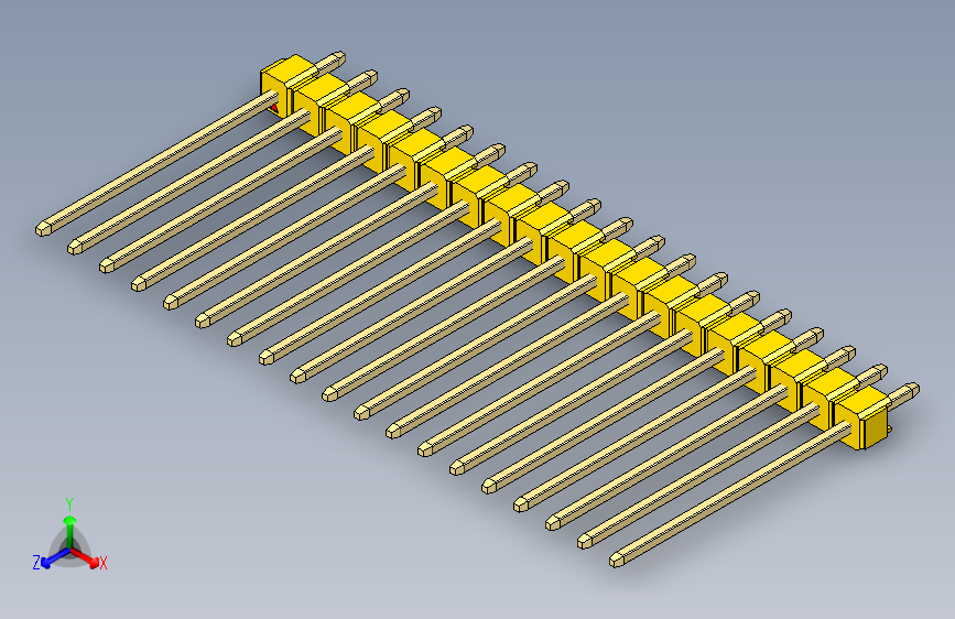 彩色公头100mil（2.54mm）系列-DS1021_yellow_1x19p_100mil_Type19_rev1.0