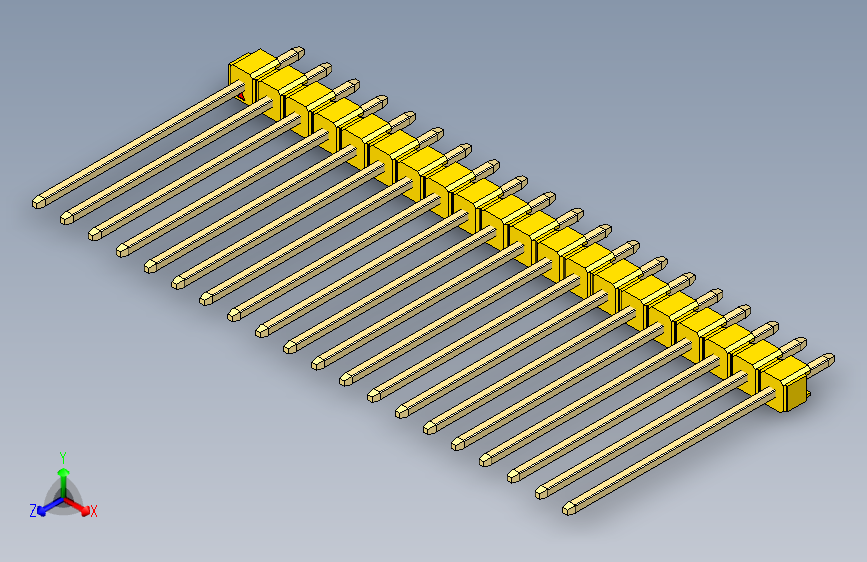 彩色公头100mil（2.54mm）系列-DS1021_yellow_1x20p_100mil_Type19_rev1.0