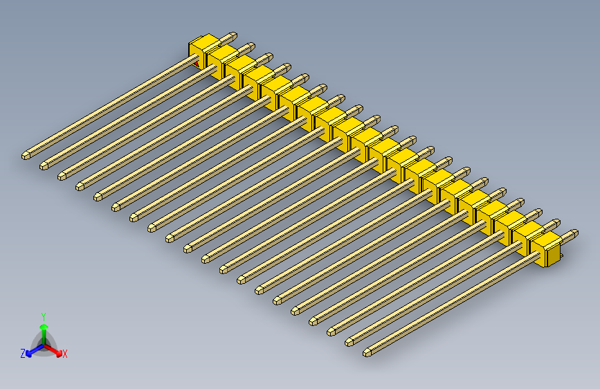 彩色公头100mil（2.54mm）系列-DS1021_yellow_1x20p_100mil_Type43_rev1.0