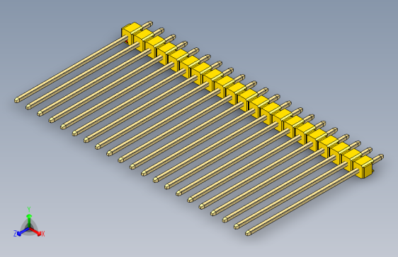 彩色公头100mil（2.54mm）系列-DS1021_yellow_1x21p_100mil_Type43_rev1.0