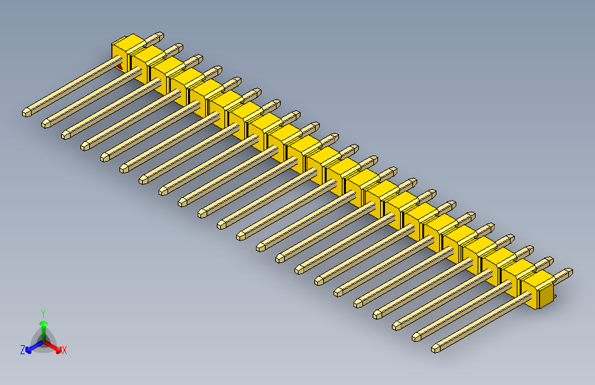 彩色公头100mil（2.54mm）系列-DS1021_yellow_1x22p_100mil_Type5_rev1.0