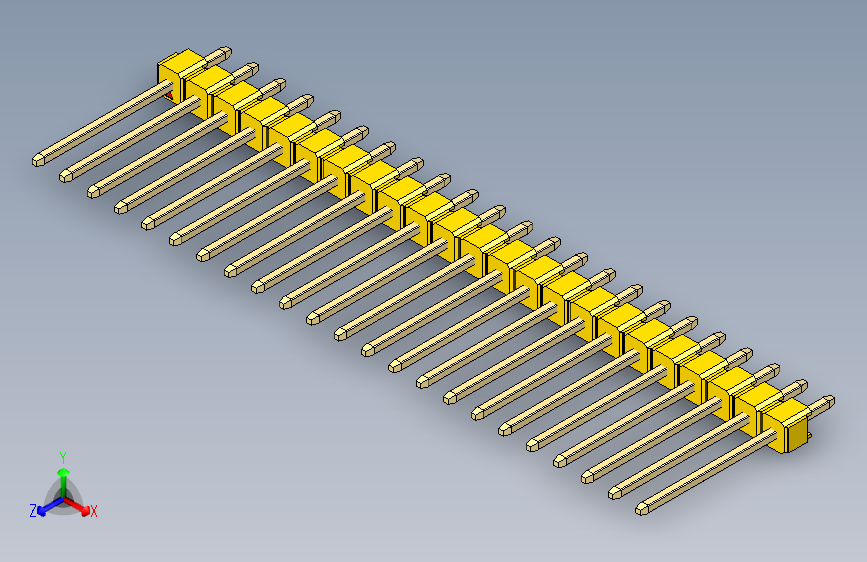 彩色公头100mil（2.54mm）系列-DS1021_yellow_1x23p_100mil_Type5_rev1.0