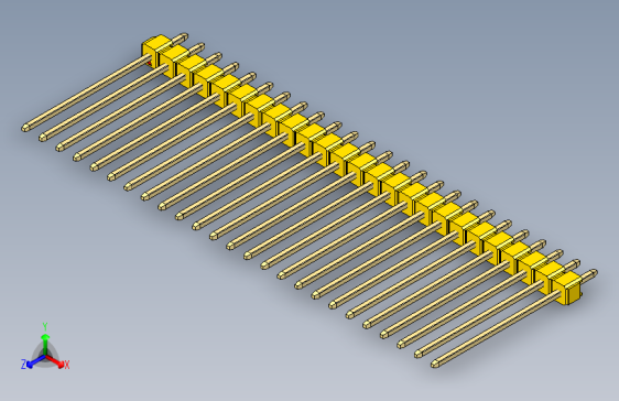 彩色公头100mil（2.54mm）系列-DS1021_yellow_1x25p_100mil_Type19_rev1.0
