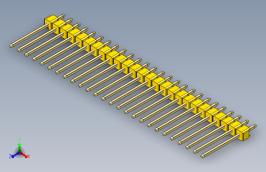 彩色公头100mil（2.54mm）系列-DS1021_yellow_1x26p_100mil_Type5_rev1.0