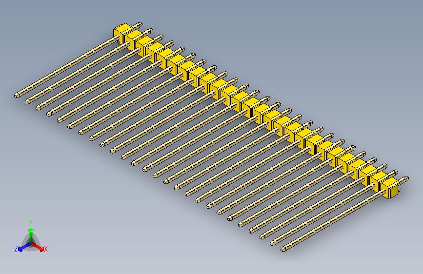 彩色公头100mil（2.54mm）系列-DS1021_yellow_1x26p_100mil_Type43_rev1.0