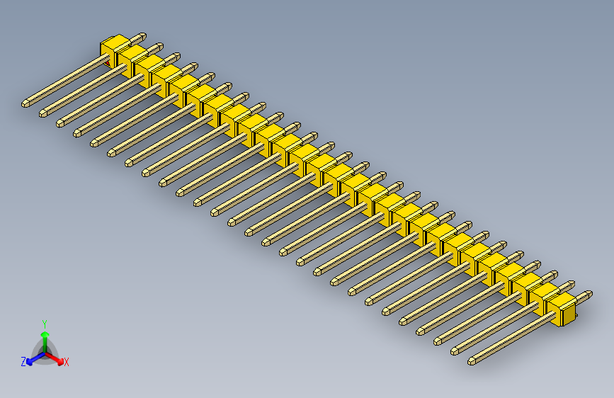 彩色公头100mil（2.54mm）系列-DS1021_yellow_1x27p_100mil_Type5_rev1.0
