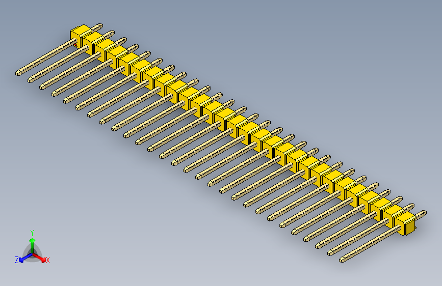 彩色公头100mil（2.54mm）系列-DS1021_yellow_1x28p_100mil_Type5_rev1.0