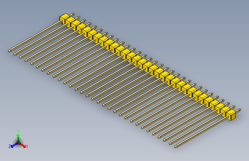 彩色公头100mil（2.54mm）系列-DS1021_yellow_1x31p_100mil_Type43_rev1.0