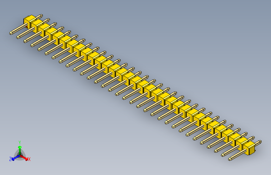 彩色公头100mil（2.54mm）系列-DS1021_yellow_1x32p_100mil_Type1_rev1.0