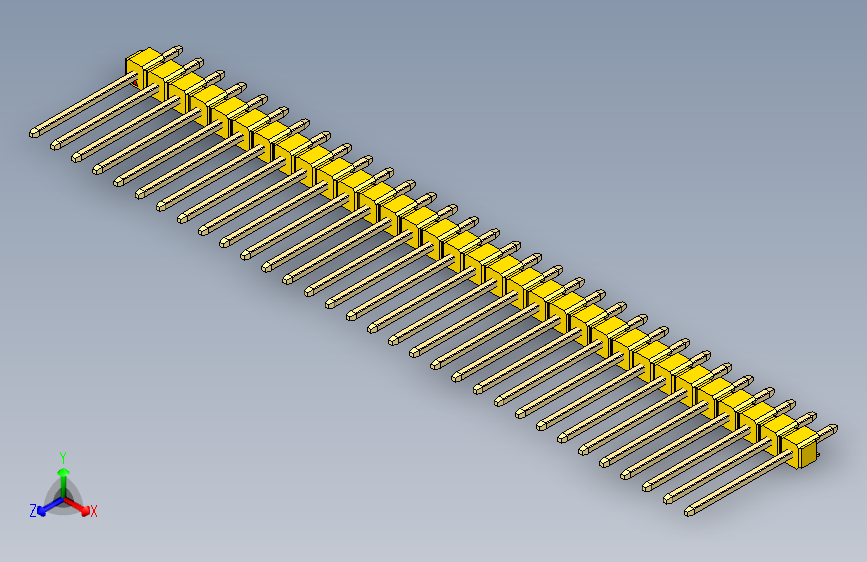 彩色公头100mil（2.54mm）系列-DS1021_yellow_1x32p_100mil_Type5_rev1.0