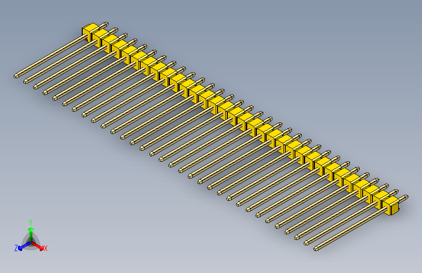彩色公头100mil（2.54mm）系列-DS1021_yellow_1x32p_100mil_Type19_rev1.0