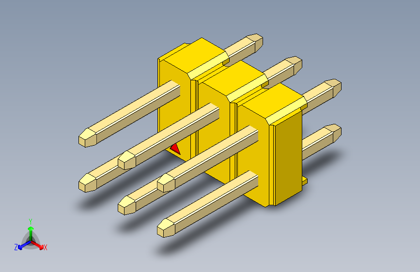 彩色公头100mil（2.54mm）系列-DS1021_yellow_2x03p_100mil_Type1_rev1.0