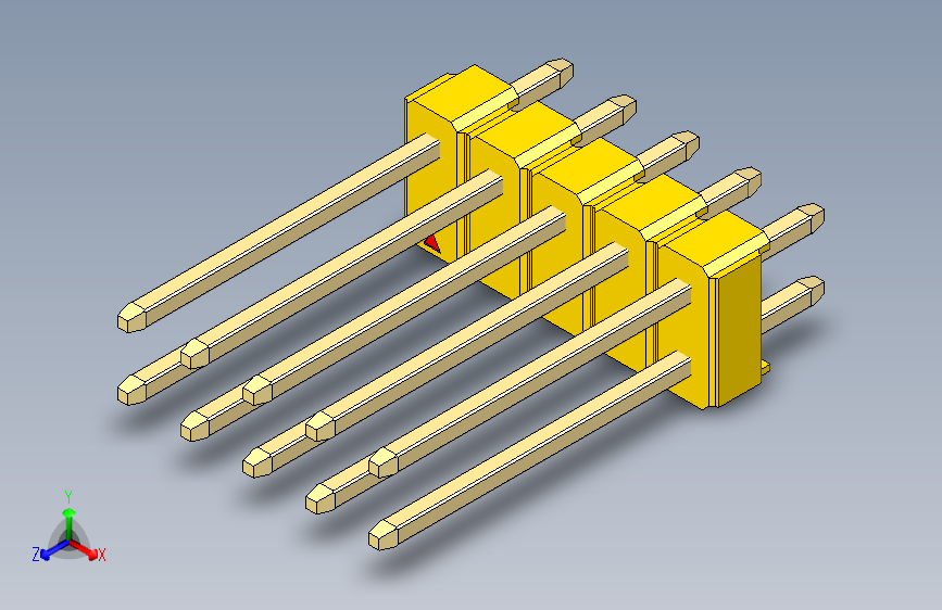 彩色公头100mil（2.54mm）系列-DS1021_yellow_2x05p_100mil_Type5_rev1.0