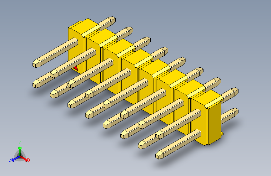 彩色公头100mil（2.54mm）系列-DS1021_yellow_2x08p_100mil_Type1_rev1.0