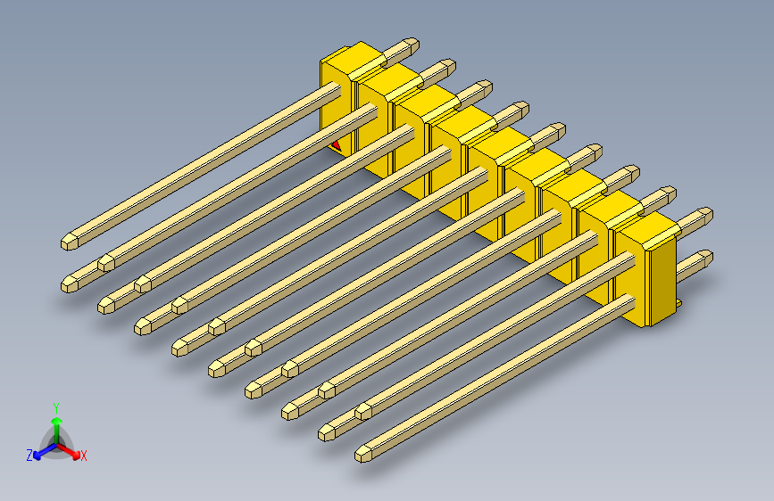 彩色公头100mil（2.54mm）系列-DS1021_yellow_2x09p_100mil_Type19_rev1.0