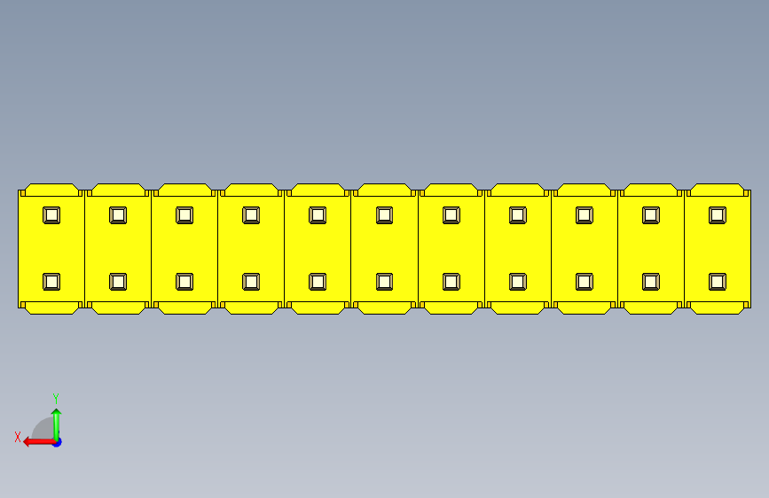 彩色公头100mil（2.54mm）系列-DS1021_yellow_2x11p_100mil_Type1_rev1.0_STEP_模型图纸 ...
