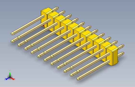 彩色公头100mil（2.54mm）系列-DS1021_yellow_2x11p_100mil_Type5_rev1.0