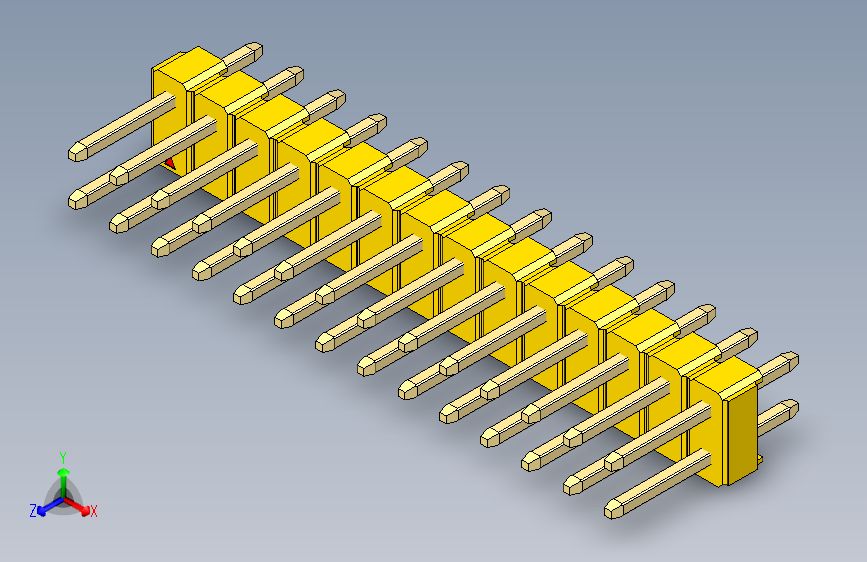 彩色公头100mil（2.54mm）系列-DS1021_yellow_2x14p_100mil_Type1_rev1.0
