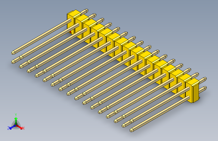 彩色公头100mil（2.54mm）系列-DS1021_yellow_2x16p_100mil_Type19_rev1.0
