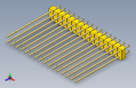 彩色公头100mil（2.54mm）系列-DS1021_yellow_2x16p_100mil_Type43_rev1.0
