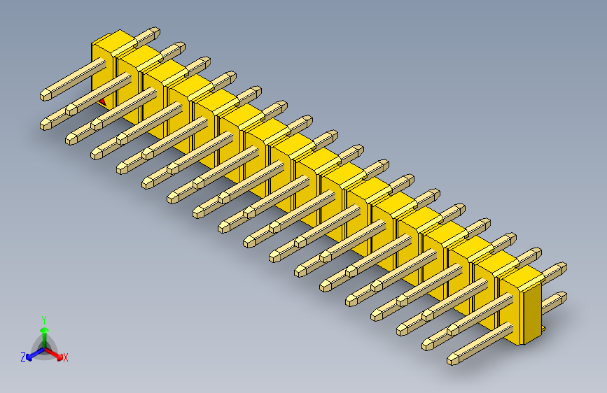 彩色公头100mil（2.54mm）系列-DS1021_yellow_2x17p_100mil_Type1_rev1.0