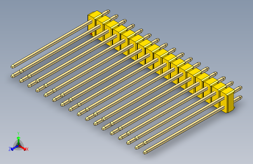 彩色公头100mil（2.54mm）系列-DS1021_yellow_2x17p_100mil_Type43_rev1.0