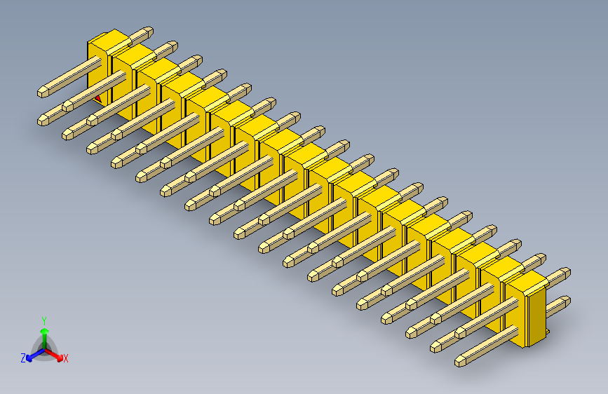 彩色公头100mil（2.54mm）系列-DS1021_yellow_2x18p_100mil_Type1_rev1.0