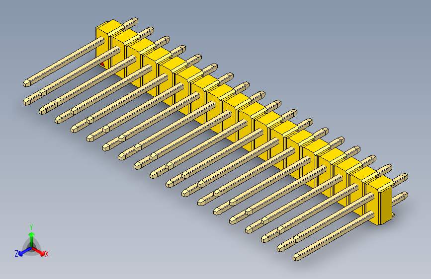 彩色公头100mil（2.54mm）系列-DS1021_yellow_2x18p_100mil_Type5_rev1.0