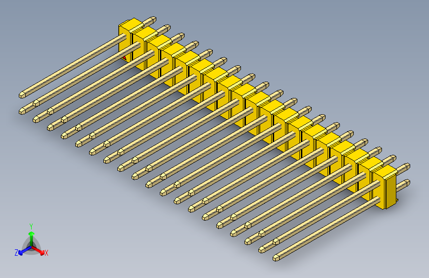 彩色公头100mil（2.54mm）系列-DS1021_yellow_2x19p_100mil_Type19_rev1.0