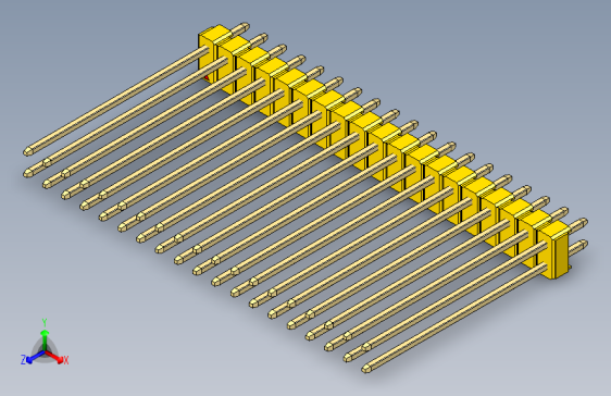 彩色公头100mil（2.54mm）系列-DS1021_yellow_2x19p_100mil_Type43_rev1.0