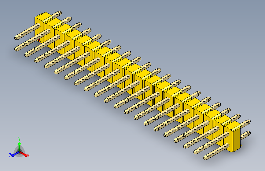 彩色公头100mil（2.54mm）系列-DS1021_yellow_2x20p_100mil_Type1_rev1.0
